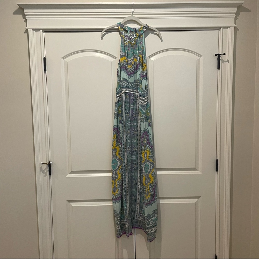 Nanette Laporte Silk Halter Maxi Dress